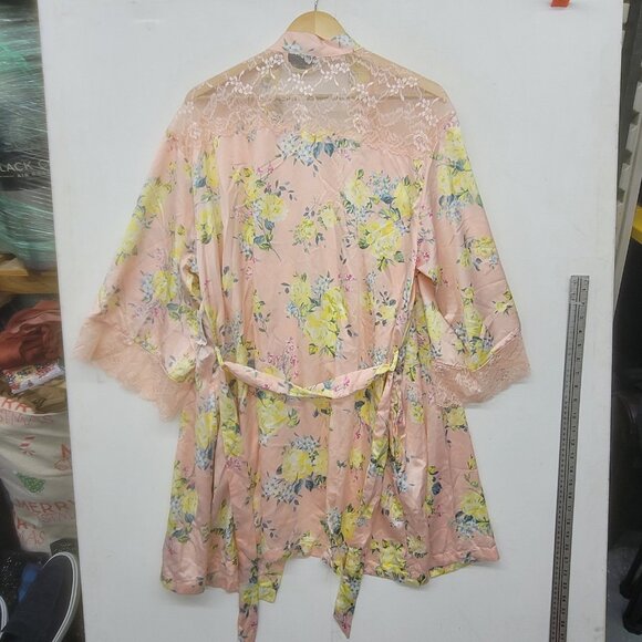 INC International Concepts Women's 2pc Lace-Trim Floral Robe/ Nightie Floral XL - Picture 3 of 15